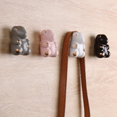 轻奢可爱熊衣柜挂钩柜门侧面柜子包包衣帽钩挂衣钩无痕粘贴免打孔