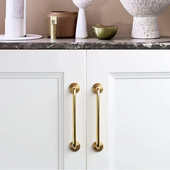 金色明装 160孔距衣柜门拉手纯黄铜抽屉柜子把手法式 128 轻奢派96