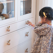 新款 儿童房柜门拉手简约现代可爱一门到顶衣柜柜子抽屉兔子小把手