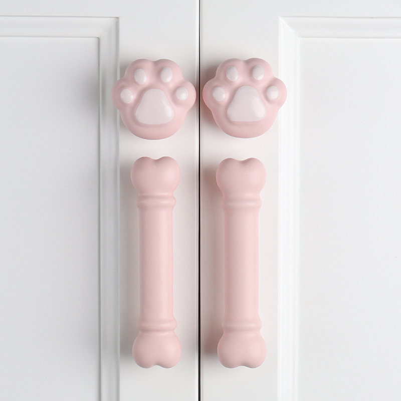 定制儿童房高档粉色陶瓷拉手