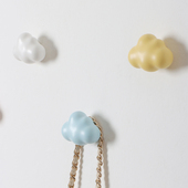 新款 可爱云朵衣柜外侧面挂钩免打孔创意强力粘贴柜子旁挂衣钩单个