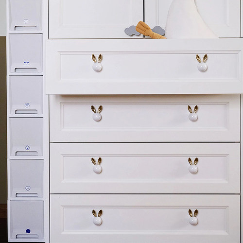 兔子儿童房橱柜拉手陶瓷单孔