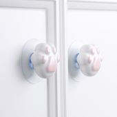 新款 猫爪免打孔拉手衣柜门橱柜抽屉简约可爱陶瓷单孔免钉自粘把手