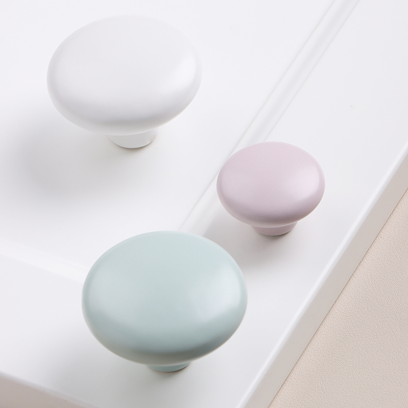 简约莫兰迪彩色拉手现代圆形把手