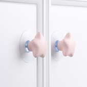 新款 星星免打孔拉手衣柜门橱柜抽屉玻璃门单孔陶瓷免钉自粘小把手