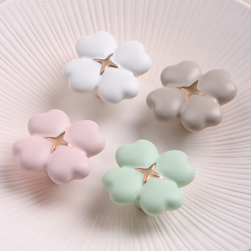 简约四叶草拉手衣柜门橱柜子把手