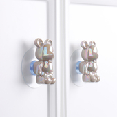 单孔陶瓷免钉自粘 欧式 新款 暴力熊免打孔拉手衣柜橱柜柜子抽屉明装