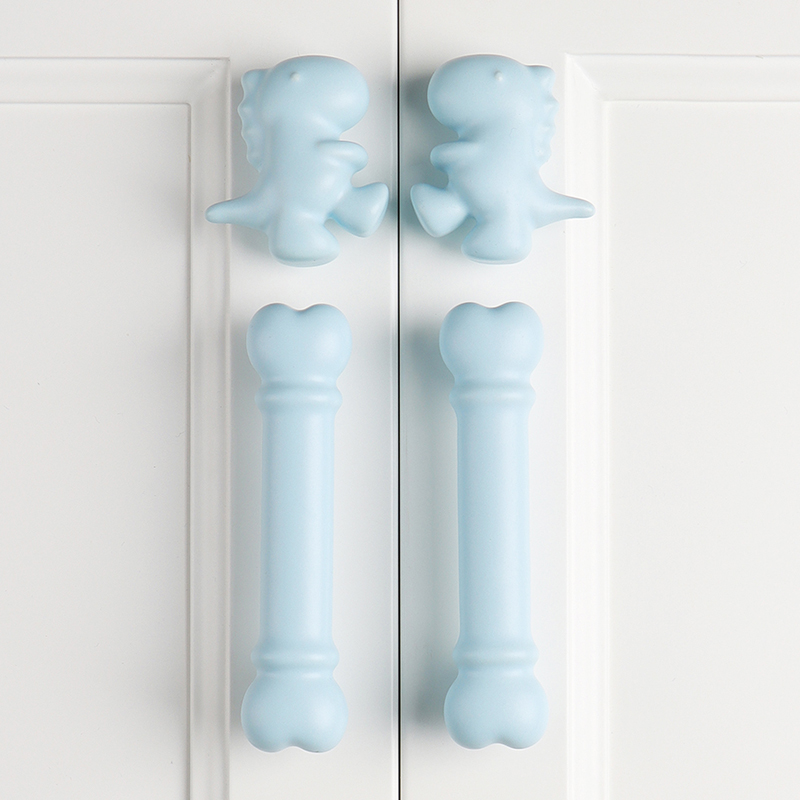 可爱儿童房蓝色陶瓷把手