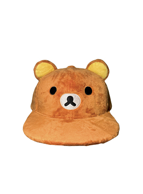 RED ICE 原创自制黄棕色轻松熊可爱小熊恶搞毛绒耳朵棒球帽子