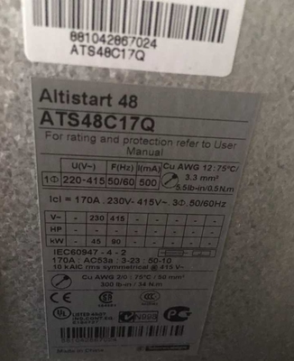上海施耐德ATS48C41Q 230～415V 软起动器-全新原装