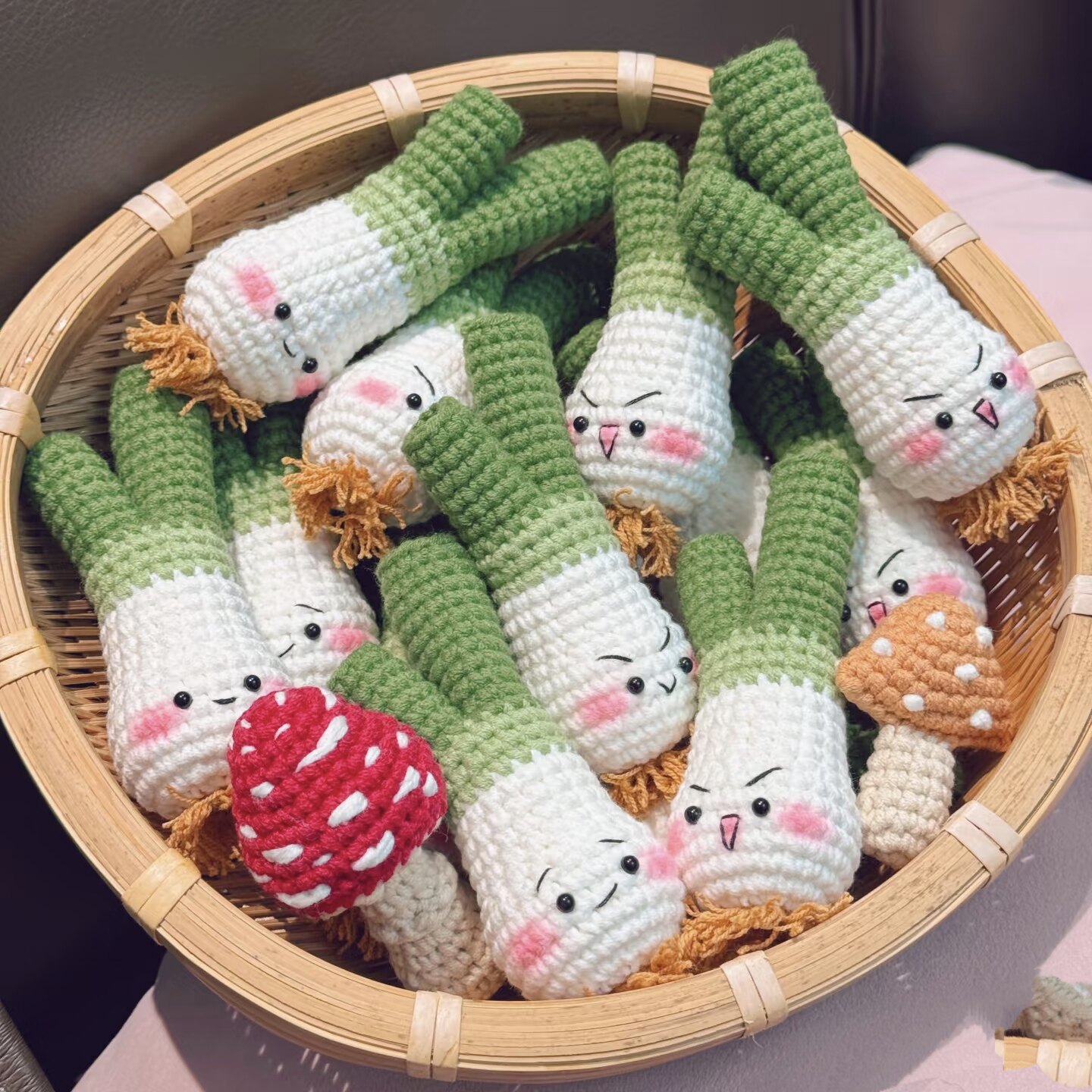 手工编织毛线钩织大葱挂件钥匙扣挂饰创意礼物朋友闺蜜如意郎君葱