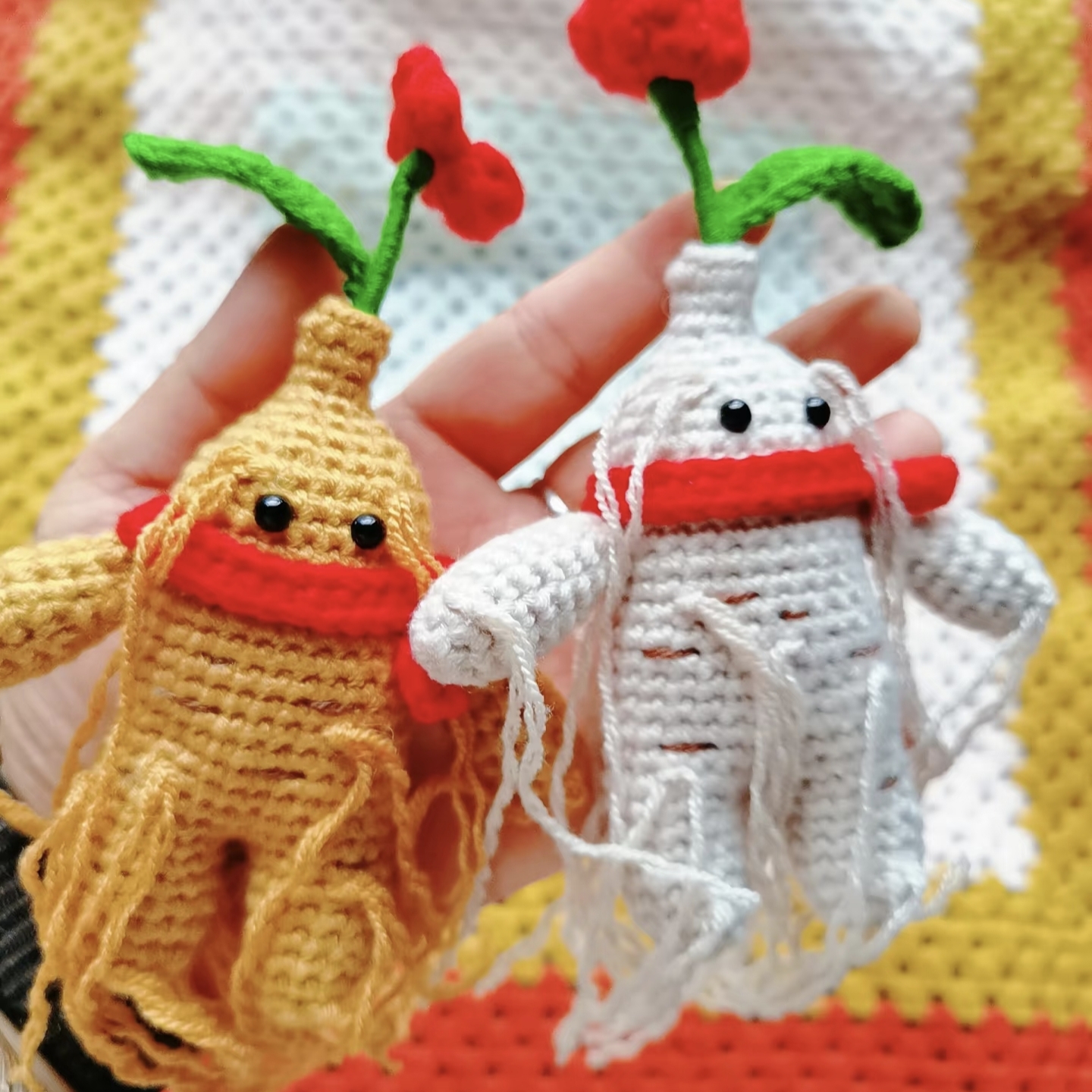 手工编织diy材料毛线钩针人参娃娃幽灵挂件钥匙扣可爱礼物送朋友