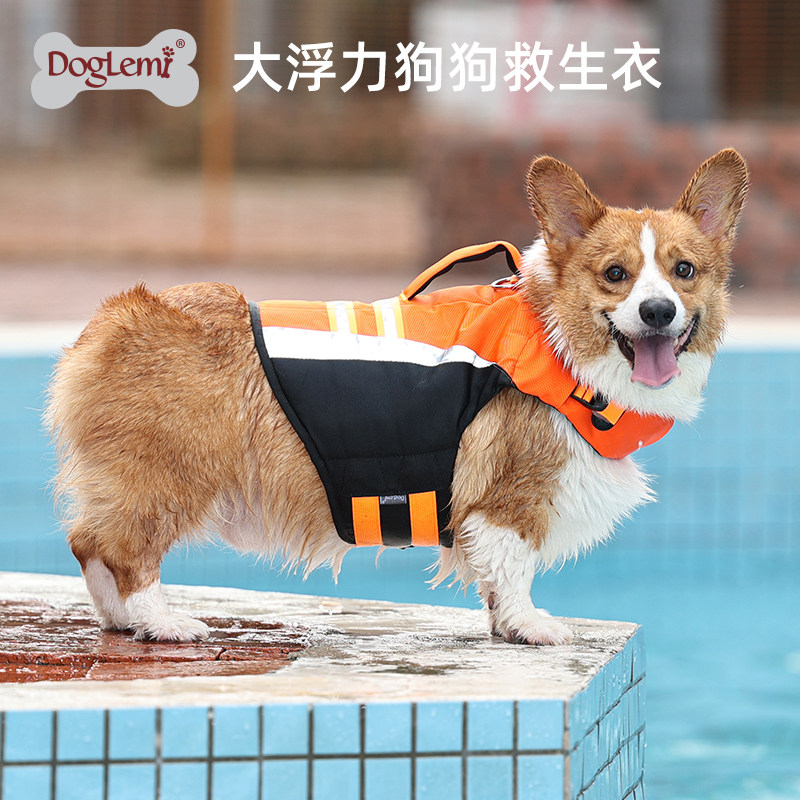 doglemi狗狗游泳衣夏季玩水衣服宠物救生衣小中大型犬狗狗安全衣