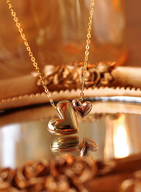 心有灵犀轻奢爱心项链女典雅唯美高级感独特锁骨链气质个性可爱潮