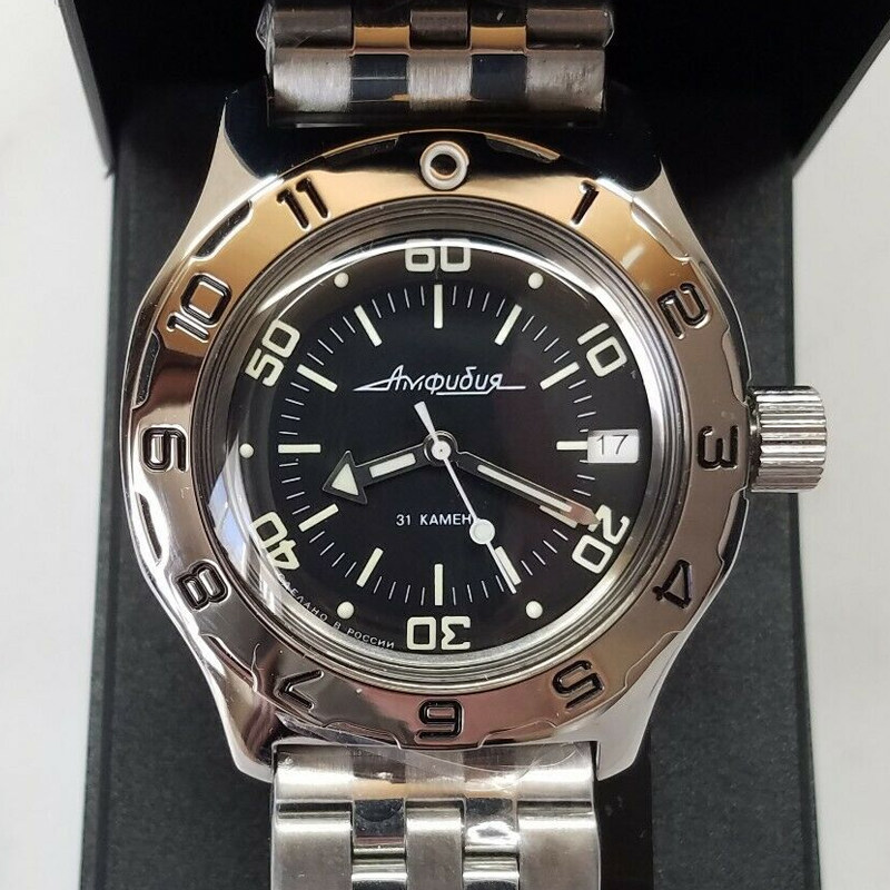 俄罗斯军事水鬼表vostok两栖蛙人自动机械200米防水男黑欧美潜水