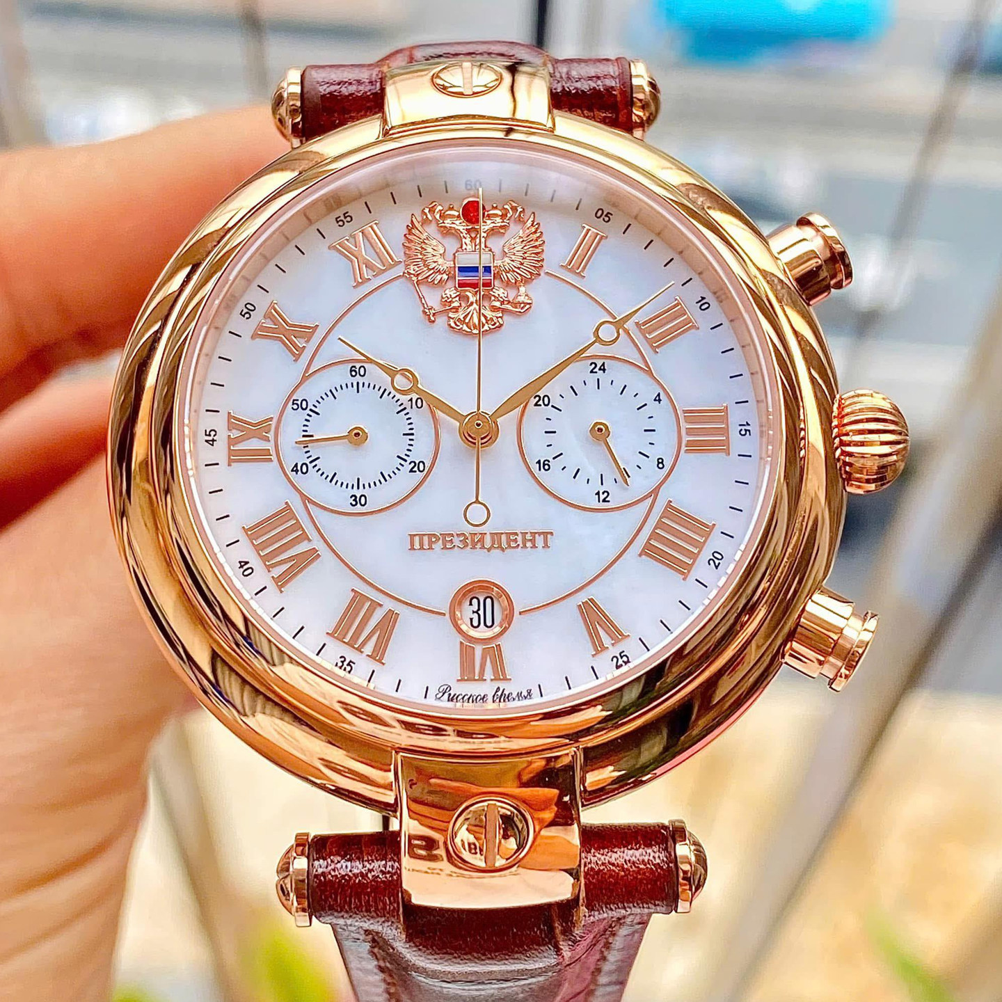 计时码表石英总统红宝石轻奢贝母