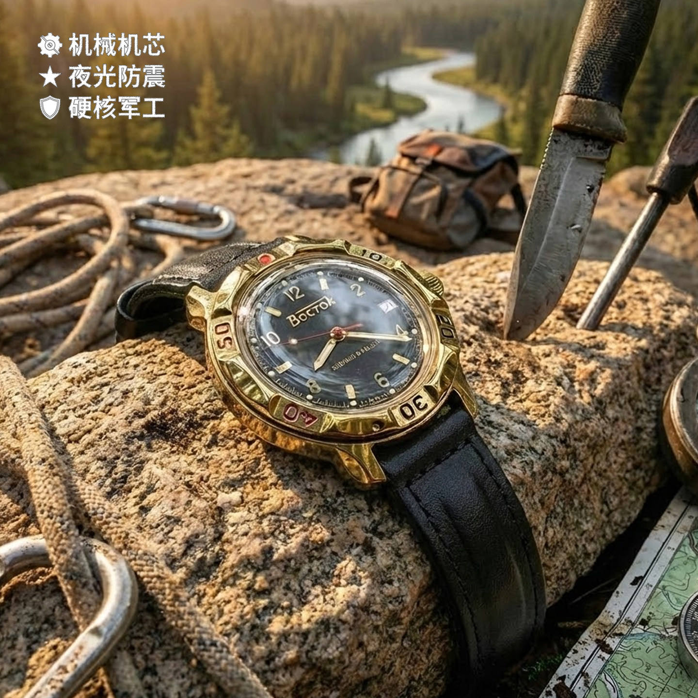 海外进口纯机械陆军指挥官男表