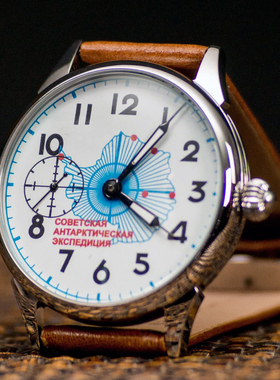 苏联库存手表大表盘男表复古手动机械机芯USSR闪电苏联南极科考队