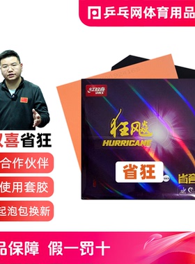 【乒乓网】红双喜狂飙3省狂3套胶皮狂飚三乒乓球拍反胶粘性DHS