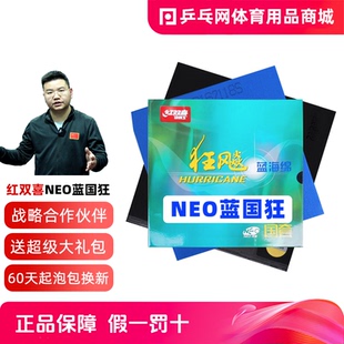 DHS红双喜NEO蓝国狂飚3尼傲蓝海绵狂飙3粘性国手套胶乒乓球拍胶皮