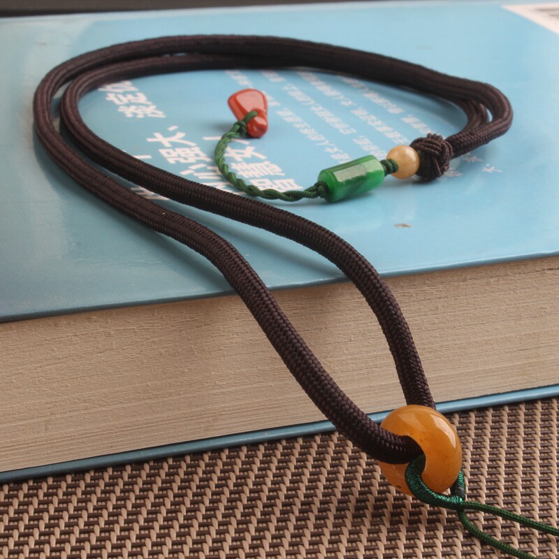 Rope necklace men and women high-grade Emerald manual weave Simplicity gold Dzi Beeswax Amulets Pendant Lanyard halterin the Accessories/Fashion Jewelry,  DIY Fitting , Rope  category - from Buy2taobao.com to provide professional Taobao agent buy service