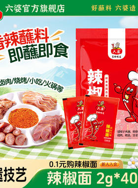 六婆辣椒面2g独立包袋香辣干碟蘸料烤肉烧烤火锅伴侣串串海椒蘸水
