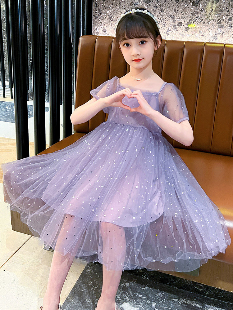 女童夏装连衣裙2023新款洋气儿童夏季纱裙小女孩夏天公主裙子11岁