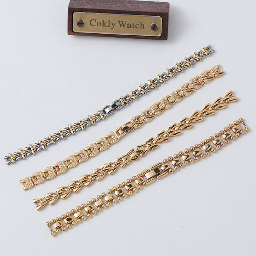 表带手链镀金2毫米亮面手链