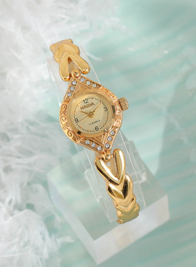 vintage上海产海达牌国营复古镀金女表手链手动机械小巧90年代