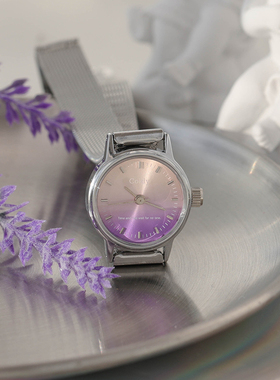 Cokly银色粉紫色渐变表面手动机械手表女士小巧轻便简约大气ins