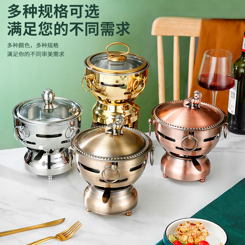 环保油铜单人食小火锅炉商用一人一锅自助涮锅家用304不锈钢炉子