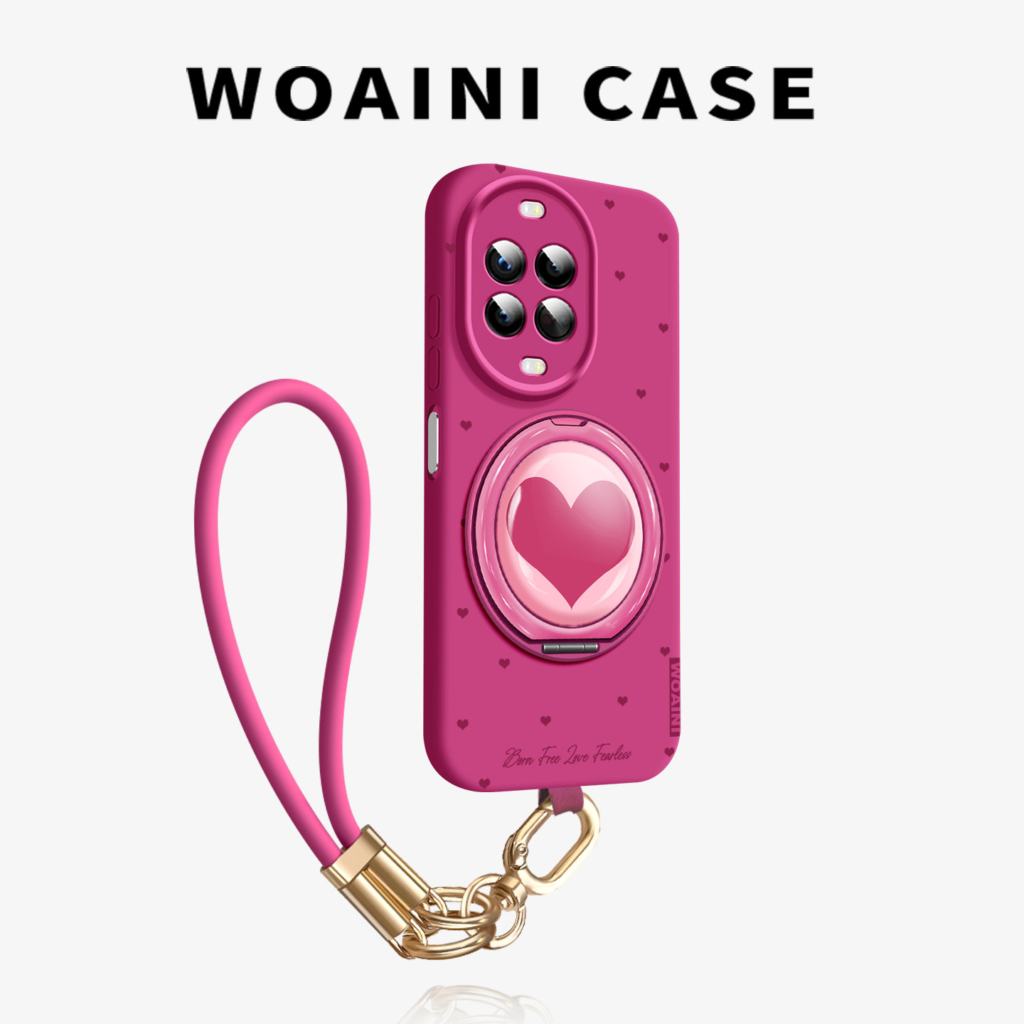 沃艾尼适用华为nova14手机壳液态硅胶nova14pro爱心解压支架nova14ultra新款日韩时尚简约全包带硅胶挂绳情侣