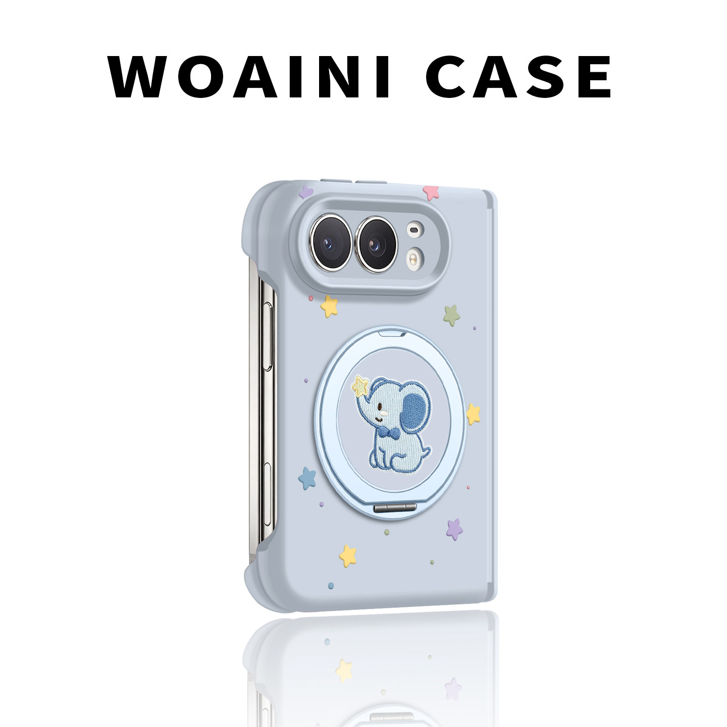 沃艾尼适用iPhoneDuo手机壳双中轴磁吸铰链防摔苹果duo新款阔折叠全包小米18fold带旋转支架华为puraxmax情侣
