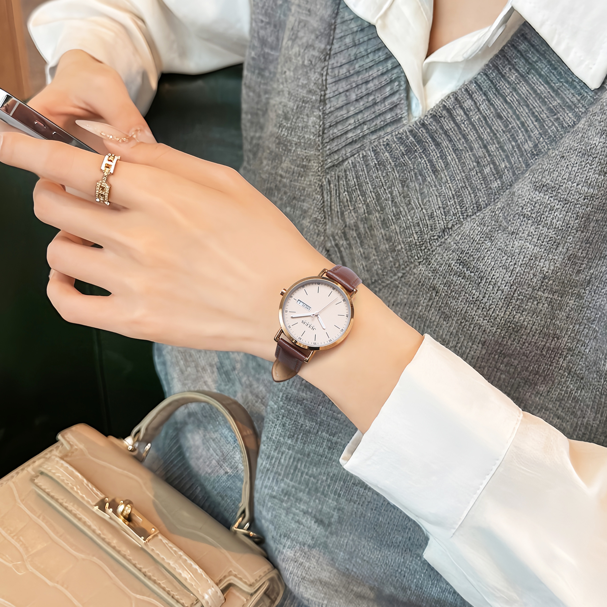 【聚利时】气质百搭休闲手表