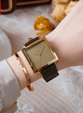 Julius聚利时手表女士款名牌简约气质时尚复古潮流方形防水学生表