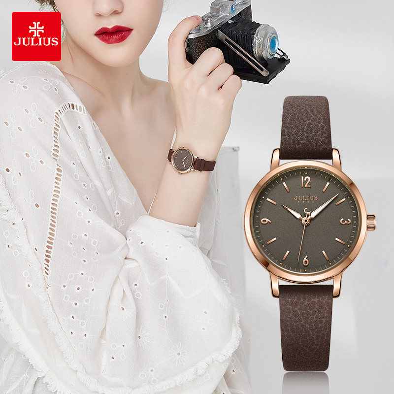 聚利时正品女士手表简约气质韩版复古时尚潮流学生表夜光防水皮带