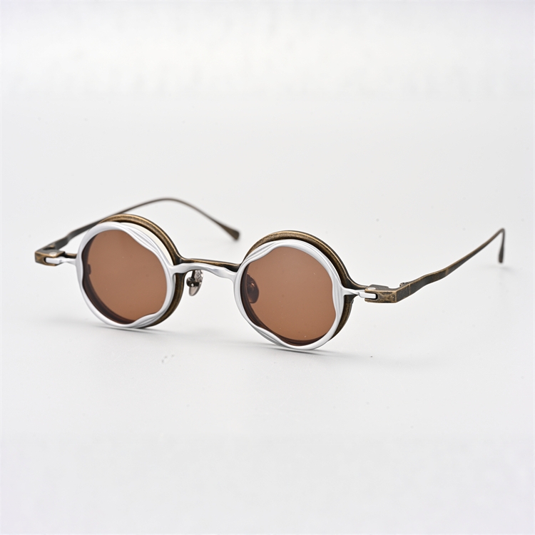 复古小框眼镜纯钛眼镜架男圆框磁吸墨镜配近视镜女潮黑框5983