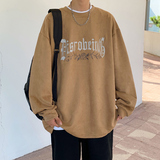 秋季新品潮流宽松男女款麂皮重工绣花套头圆领卫衣WY816P68控88，男装卫衣，电商B287A