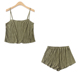 分开出售夏季 松紧腰短裤 新款 褶皱波纹吊带背心 17845 外贸女装 套装