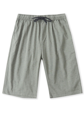 休闲短裤夏季新款外贸男女百搭松紧腰多口袋大码提花五分裤18448