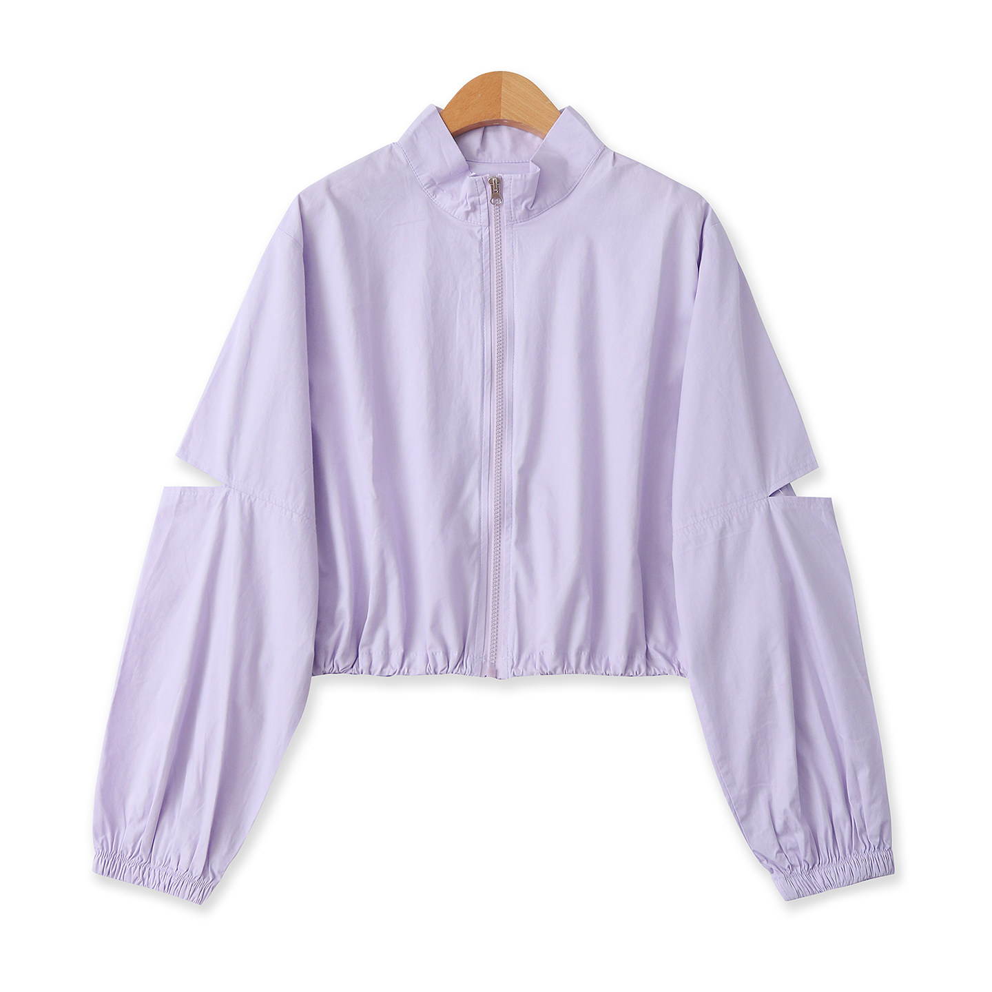 防晒薄款外套夏季新款外贸女装百搭户外宽松镂空长袖拉链衫18534