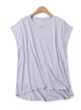 棉T恤夏季新款外贸女装时尚百搭纯色套头显瘦加大码短袖上衣15312