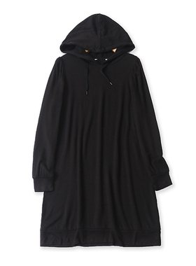 中长卫衣秋季新款外贸女装休闲百搭宽松弹力显瘦长袖连帽衫11399