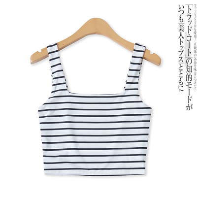 双层露脐吊带衫百搭修身糖果色