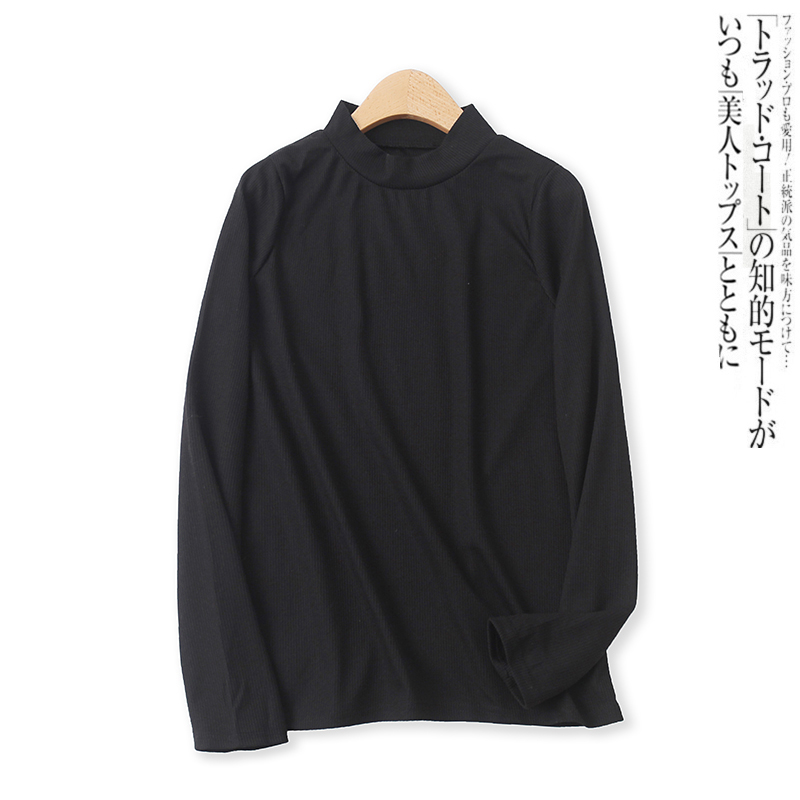 长袖打底衫百搭显瘦螺纹T恤