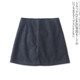 百搭自然腰后拉链显瘦A字短裙17696 时尚 PU皮半身裙春新款 外贸女装