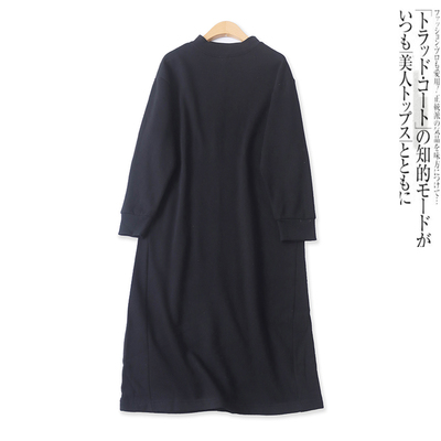 宽松套头百搭休闲中长薄绒卫衣裙