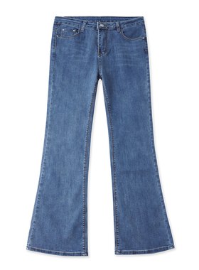 微喇牛仔裤秋季新款外贸女装时尚百搭修身弹力水洗显瘦长裤18404