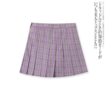 半身短裙百褶裙百搭学院风格子裙