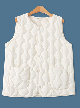 轻薄衍缝马甲冬季新款外贸男女款百搭宽松单排按扣无袖背心19219